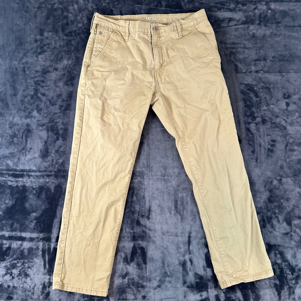 Signature by Levi Strauss & Co Pants Mens 33x30 Tan Khaki Straight Leg Chinos